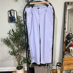 Naked Wardrobe Croc-Embossed Straight Leg Pants in Light Purple plus size 2x
